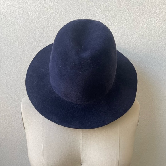 Shop Bop Hat Attack Navy Brushed Fur Felt Fedora Hat - Picture 1 of 3